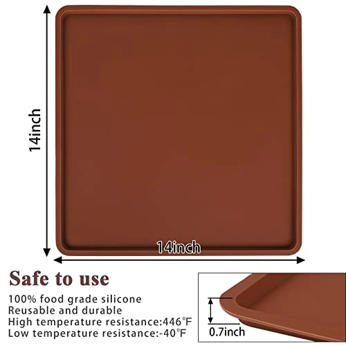 4 PCS 14x14 Inch Silicone Dehydrator Mats With Edge Square Silicone Sheets Non-stick Silicone Fruit Trays Reusable Fruit Leather Trays For Dehydrator High Temperature Resistance Roll Up Trays For Fruits Meat Vegetables Herbs 4 4 PCS 14x14 Inch Silicone Dehydrator Mats With Edge Square Silicone Sheets Non-stick Silicone Fruit Trays Reusable Fruit Leather Trays For Dehydrator High Temperature Resistance Roll Up Trays For Fruits Meat Vegetables Herbs - Image 2