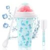 New Cartoon Dinosaur Slushy Cup, Quick Frozen Magic Slushie Maker Cup, Double Layers Slushie Cup With Cup Brush Straw And Spoon, DIY Homemade Squeeze Slushy Maker Cup For Drinks Juices And Milk