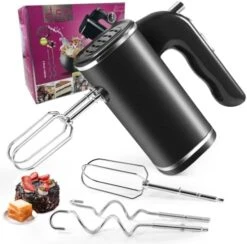 200W Electric Hand Mixer 5 Speed Kitchen Aid Hand Held Mixer Electric, Big Power Turbo With 4 Chrome-plated Steel Accessories For Easy Whipping, Mixing Cookies, Cakes, Brownies, And Dough Batters -KitchenAid Shop 41iOaGdgRpL. AC