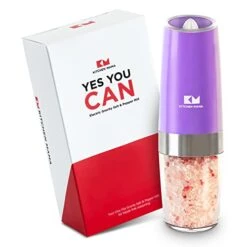 Electric Salt Or Pepper Grinder: One-flip To Trigger Grinding, Black Peppercorns, Sea Salt Pepper Shakers, Battery Operated And Refillable Automatic Mill Adjustable Coarseness(Purple)