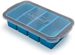 1-Cup Extra Large Freezing Tray For Soup,broth,sauce Or Butter,2 Pack Ice Cube Trays With Lid, Silicone Freezer Container Molds Soup Trays -makes Four Great Portions 1cup Cube(2 PACK, Blue) -KitchenAid Shop 41iVKGikmkL. AC