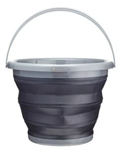 KitchenCraft Smart Space Collapsible Bucket, Black/Grey, 9 Litres