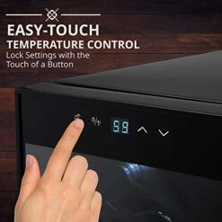 12 Bottle Compressor Wine Cooler Refrigerator W/Lock | Large Freestanding Wine Cellar For Red, White, Champagne Or Sparkling Wine | 41f-64f Digital Temperature Control Fridge Glass Door Black -KitchenAid Shop 41ideLOyYpL 1