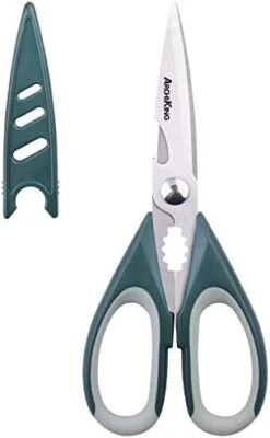 Itchen Shears With Sheath, ARCHIKING 2pack Sharp Kitchen Scissors,Stainless Steel Scissors,Poultry Shears,Utility Scissors,Office Scissors,Dishwasher Safe For Chicken,fish,meat,BBQ (Black&Green) -KitchenAid Shop 41if71bmvSL. AC