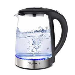 OPWIT Electric Kettle Glass Hot Water Kettle, 2.0L Water Warmer, BPA-Free Stainless Steel Lid & Bottom, Tea Kettle With Fast Heating, Auto Shut-Off & Boil Dry Protection