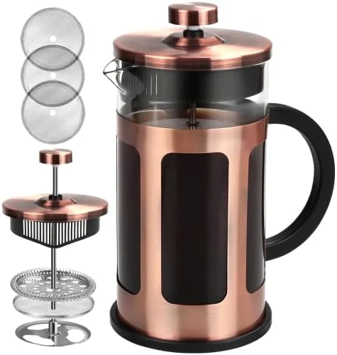 French Press Coffee Maker 12 Ounce Stainless Steel With Borosilicate Glass Heat Resistant 4 Level Filtration System For Brew Coffee & Tea Dishwasher Safe 350ml (12oz, Stainless Black) 13 French Press Coffee Maker 12 Ounce Stainless Steel With Borosilicate Glass Heat Resistant 4 Level Filtration System For Brew Coffee & Tea Dishwasher Safe 350ml (12oz, Stainless Black) - Image 11