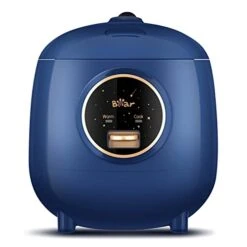 Ear Rice Cooker 4 Cups Cooked, 1.2L Portable Non-Stick Small Travel Rice Cooker, One Button To Cook, With Keep Warm Function, Blue