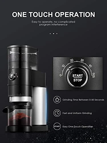 Conical Burr Coffee Grinder, Over 40 Precise Grind Setting For Espresso, Drip Coffee, French Press And Percolator Coffee, Burr Coffee Conical Grinder With Detachable Design For Easy Cleaning 7 Conical Burr Coffee Grinder, Over 40 Precise Grind Setting For Espresso, Drip Coffee, French Press And Percolator Coffee, Burr Coffee Conical Grinder With Detachable Design For Easy Cleaning - Image 5