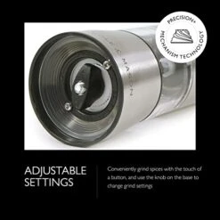 Cole & Mason Hampstead Electronic Salt Mill - Electric Salt Grinder Set - Adjustable Electric Spice Grinder - Kitchen Tool & Gadget - Hand Wash - Stainless Steel 12 Cole & Mason Hampstead Electronic Salt Mill - Electric Salt Grinder Set - Adjustable Electric Spice Grinder - Kitchen Tool & Gadget - Hand Wash - Stainless Steel -KitchenAid Shop 41iubUxFk9L