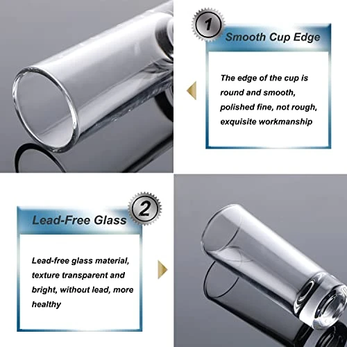 Clear Heavy Base Shot Glasses 12 Pack, 2 Oz Tall Glass Set For Whiskey, Tequila, Vodka 4 Clear Heavy Base Shot Glasses 12 Pack, 2 Oz Tall Glass Set For Whiskey, Tequila, Vodka - Image 2