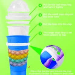 GENERIC FROSTY - Magic Slushy Maker Squeeze Cup - Tiktok Smoothie- Frozen Drink - Soda Slushie - Ice Cream - Bonus Straw Spoon, Brush Cleaner, Pop It Squeeze Sleeve & Recipe -KitchenAid Shop 41j1Vk9ipbL