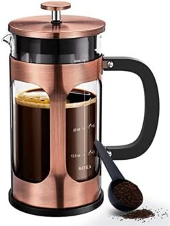 French Press Coffee Maker, Glass Classic Copper 304 Stainless Steel Coffee Press, Cold Brew Heat Resistant Thickened Borosilicate Coffee Pot For Camping Travel Gifts, 34 Ounce -KitchenAid Shop 41j2 oq8epL. AC