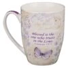 Blessed Butterfly Mug – Botanic Purple Butterfly Coffee Mug W/Jeremiah 17:7, Bible Verse Mug For Women And Men – Inspirational Coffee Cup And Christian Gifts (12-ounce Ceramic Cup)