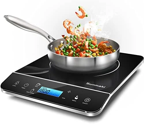 Induction Cooktop, Induction Hot Plate With LED Display, 1800W Countertop Burner Portable Black Crystal Glass Surface 10 Temperature 9 Power Setting &3H Timer For Cooking 8 Induction Cooktop, Induction Hot Plate With LED Display, 1800W Countertop Burner Portable Black Crystal Glass Surface 10 Temperature 9 Power Setting &3H Timer For Cooking - Image 6