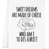 Funny Dish Towel, Sweet Dreams Are Made Of Cheese Who Am I To Dis A Brie? Flour Sack Kitchen Towel, Sweet Housewarming Gift, White 1 Funny Dish Towel, Sweet Dreams Are Made Of Cheese Who Am I To Dis A Brie? Flour Sack Kitchen Towel, Sweet Housewarming Gift, White -KitchenAid Shop 41j8achJH4L