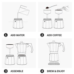 Wedrink Stovetop Espresso Maker Moka Pot 9 Espresso Cup-15.2OZ Cuban Coffee Maker Stove Top Coffee Maker Moka Italian Espresso -KitchenAid Shop 41jAb7sFVVL