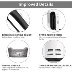 Ixer Electric Handheld - 400W Ultra Power For 5 Speed With Turbo Boost, 5 Stainless Accessories In Storage Case - Essential Kitchenaid Hand Mixer Electric For Cake, Dough, Egg, Baking 10 Ixer Electric Handheld - 400W Ultra Power For 5 Speed With Turbo Boost, 5 Stainless Accessories In Storage Case - Essential Kitchenaid Hand Mixer Electric For Cake, Dough, Egg, Baking -KitchenAid Shop 41jJFfn2zbL