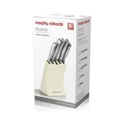 Morphy Richards 5 Piece Knife Block-Ivory Cream, 15.3 X 13.3 X 32.8 Cm -KitchenAid Shop 41jJY1wrnjL