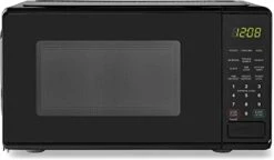 RAMR 0.7 Cu. Ft. Countertop Microwave Oven, 700 Watts, Easy Clean Interior, Child Safety Lock, Black