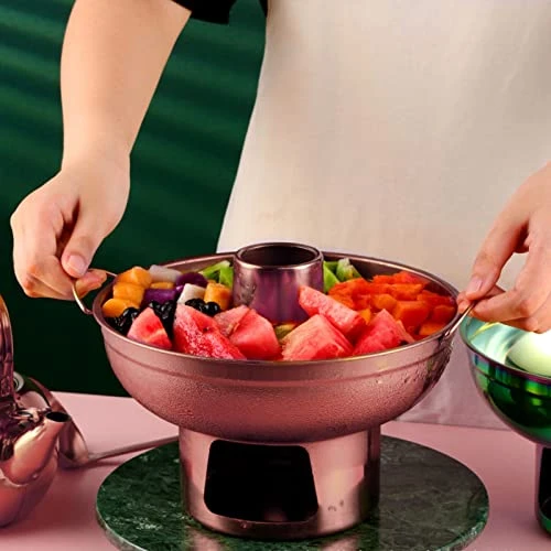 Dry Ice Hot Pots, Fast Heating Reinforced Handles Stainless Steel Chinese Charcoal Hot Pot Lightweight Strong For Hotel Lunch Areas 4 Dry Ice Hot Pots, Fast Heating Reinforced Handles Stainless Steel Chinese Charcoal Hot Pot Lightweight Strong For Hotel Lunch Areas - Image 2