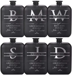Groomsmen Gifts Set Of 6, Personalized Groomsmen Flask Set W Optional Gift Box - Wedding Favor, Engraved 6oz Stainless Steel Flask, Custom Flask Gift Set, Black #2 20 Groomsmen Gifts Set Of 6, Personalized Groomsmen Flask Set W Optional Gift Box - Wedding Favor, Engraved 6oz Stainless Steel Flask, Custom Flask Gift Set, Black #2 -KitchenAid Shop 41jNwXiVCnL. AC