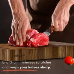 Extra Large End Grain Butcher Block Cutting Board [2" Thick] Made Of Teak Wood And Conditioned With Beeswax, Linseed & Lemon Oil. 24" X 18" By Ziruma -KitchenAid Shop 41jOsM5anlL