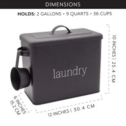 Enamelware Laundry Powder Container (Black), Enamelware Detergent Bin With Scoop -KitchenAid Shop 41jRkZRB5TL