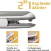GENERIC Mini Bag Sealer, Portable Heat Vacuum Sealers Plastic Sealer, Chip Bag Sealer, 2 In 1 Heat Seal And Cutter Mini Food Sealer For Plastic Bags Mini Portable Sealer, Bag Sealer (2 Pack)