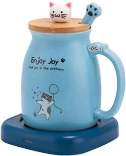 Smart Coffee Mug Warmer & Cute Cat Mug Set, Beverage Cup Warmer For Desk Home Office, Candle Warmer Plate For Milk Tea Water With Two Temperature Setting(Up To 140℉/ 60℃), 8 Hour Auto Shut Off -KitchenAid Shop 41jTK7A4EsL. AC