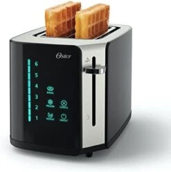 Oster® 2-Slice Toaster, Touch Screen With 6 Shade Settings And Digital Timer, Black/Stainless Steel -KitchenAid Shop 41jUk8eGkeL. AC