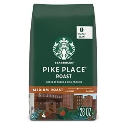 Starbucks Medium Roast Whole Bean Coffee — Pike Place — 100% Arabica — 1 Bag (28 Oz)