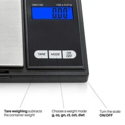 Digital Pocket Gram Scale,100g X 0.01g Digital Gram Scale, Jewelry Scale, Food Scale, Kitchen Scale Black, Battery Included -KitchenAid Shop 41jgp1ryRCL