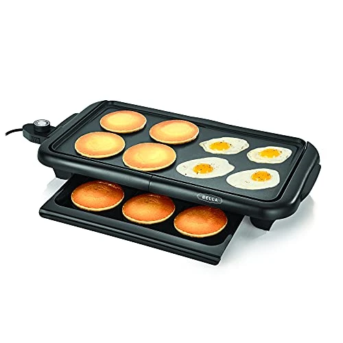 Bella Electric Griddle With Warming Tray - Smokeless Indoor Grill, Nonstick Surface, Adjustable Temperature & Cool-touch Handles, 10" X 18", Copper/Black 3 Bella Electric Griddle With Warming Tray - Smokeless Indoor Grill, Nonstick Surface, Adjustable Temperature & Cool-touch Handles, 10" X 18", Copper/Black
