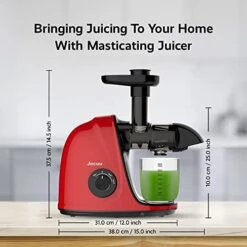 OCUU Slow Masticating Juicer Bundle Set With Vegetable Shredder/Slicer Attachment, 3 Easy To Use And Clean Interchangeable Blades, Quiet Motor & Reverse Function -KitchenAid Shop 41jm93Ew1hL