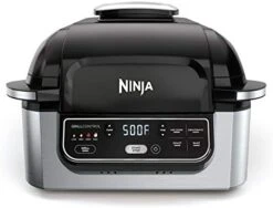 Ninja AG301 Foodi 5-in-1 Indoor Grill With Air Fry, Roast, Bake & Dehydrate, Black/Silver -KitchenAid Shop 41jpMWN5tuL. AC