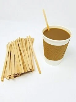 Wood Coffee Stirrers Stir Sticks | 7-Inch Stirrers For Coffee, Tea, Milk | (5000 Count) Hot Or Cold Beverages | Biodegradable And Eco-friendly | Made From Natural Birch Wood