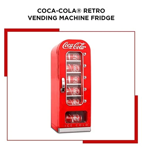 Coca-Cola Exclusive New Retro Vending Machine Style 10 Can Mini Fridge, 12V DC/110V AC With Tall Window Display For Home, Dorm, Office, Games Room 7 Coca-Cola Exclusive New Retro Vending Machine Style 10 Can Mini Fridge, 12V DC/110V AC With Tall Window Display For Home, Dorm, Office, Games Room - Image 5
