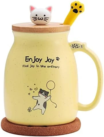 Novelty Cat Mug Cute Ceramic Coffee Cup With Kawaii Wooden Kitty Lid, Lovely Cat Claw Spoon, Anime Wooden Cat Coaster, Cat Things Pink Birthday Mug Gift For Cat Lovers Girl Kids Women 480ML (Pink) 13 Novelty Cat Mug Cute Ceramic Coffee Cup With Kawaii Wooden Kitty Lid, Lovely Cat Claw Spoon, Anime Wooden Cat Coaster, Cat Things Pink Birthday Mug Gift For Cat Lovers Girl Kids Women 480ML (Pink) - Image 11