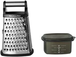 KitchenAid Gourmet 4-Sided Stainless Steel Box Grater With Detachable Storage Container, 10 Inches Tall, Black & Classic Multifunction Can Opener / Bottle Opener, 8.34-Inch, Black -KitchenAid Shop 41jwpxkfbKL. AC
