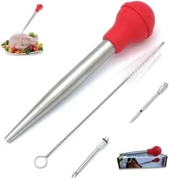 Turkey Baster, Baster Syringe For Cooking, Baster With Cleaning Brush And Marinade Needles, Stainless Steel Turkey Baster, Black -KitchenAid Shop 41jz5QCkSEL. AC