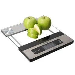 Taylor Digital Kitchen Food Scales With Glass Platform, Highly Accurate With Tare Function And Precision, Stainless Silver Weighs 5 Kg