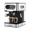 Espresso Machine 15 Bar High Pressure Foaming Coffee Maker, LCD Digital Touch Display And NTC Precise Temperature Control, Brushed Stainless Steel For Cappuccino Latte Macchiato