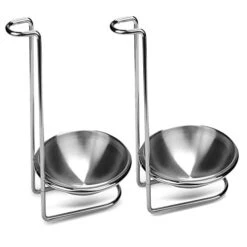 Spoon Rest Holder Stainless Steel Vertical Saving Soup Ladles Holders Or Hotpot Restaurant, Buffet, Fast Food Restaurant Kitchen Decor Tool 2Pack (Spoon Rest)