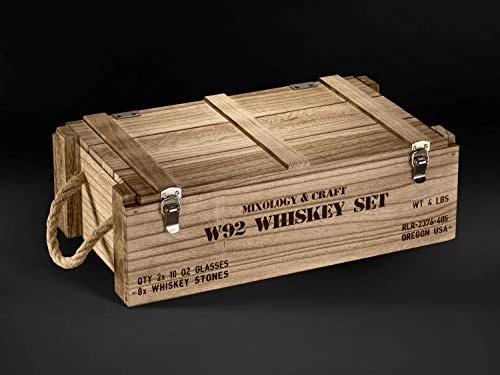Whiskey Stones Gift Set For Men | Whiskey Glass And Stones Set With Wooden Army Crate, 8 Granite Whiskey Rocks Chilling Stones And 10oz Whiskey Glasses | Whiskey Gift For Men, Dad, Husband, Boyfriend 7 Whiskey Stones Gift Set For Men | Whiskey Glass And Stones Set With Wooden Army Crate, 8 Granite Whiskey Rocks Chilling Stones And 10oz Whiskey Glasses | Whiskey Gift For Men, Dad, Husband, Boyfriend - Image 5
