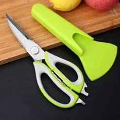 Kitchen Scissors Stainless Steel Shears Heavy Duty 10 In 1 Household Scissors With Magnetic Holder For Chicken, Fish, Seafood, Cutter, Peeler, Opener, Slicer (Set Of 1), Multicolor