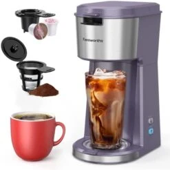 Iced Coffee Maker, Hot And Cold Coffee Maker Single Serve For K Cup And Ground, With Descaling Reminder And Self Cleaning, Iced Coffee Machine For Home, Office And RV 21 Iced Coffee Maker, Hot And Cold Coffee Maker Single Serve For K Cup And Ground, With Descaling Reminder And Self Cleaning, Iced Coffee Machine For Home, Office And RV -KitchenAid Shop 41kGvVyEVIL. AC