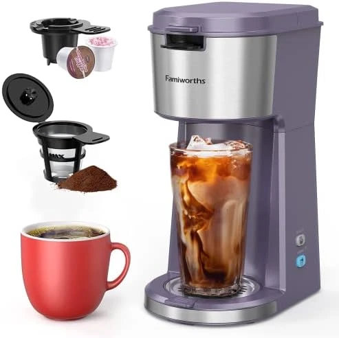 Iced Coffee Maker, Hot And Cold Coffee Maker Single Serve For K Cup And Ground, With Descaling Reminder And Self Cleaning, Iced Coffee Machine For Home, Office And RV 12 Iced Coffee Maker, Hot And Cold Coffee Maker Single Serve For K Cup And Ground, With Descaling Reminder And Self Cleaning, Iced Coffee Machine For Home, Office And RV - Image 10
