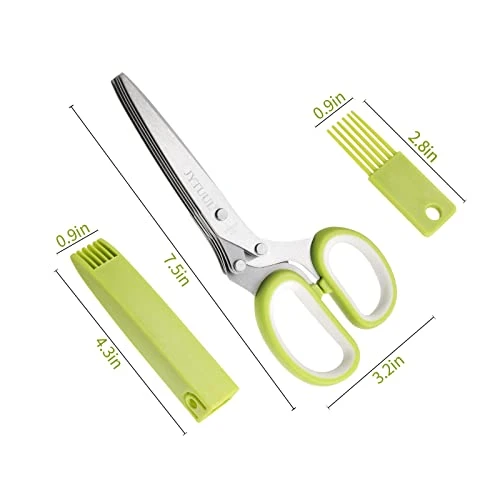 Herb Scissors, Multipurpose Sharp Kitchen Herb Cutter Shears With 5 Stainless Steel Blades, Safety Cover, Cleaning Comb, Cool Kitchen Gadgets For Cutting Fresh Garden Herbs, Dishwasher Safe 4 Herb Scissors, Multipurpose Sharp Kitchen Herb Cutter Shears With 5 Stainless Steel Blades, Safety Cover, Cleaning Comb, Cool Kitchen Gadgets For Cutting Fresh Garden Herbs, Dishwasher Safe - Image 2