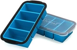 1-Cup Extra Large Freezing Tray For Soup,broth,sauce Or Butter,2 Pack Ice Cube Trays With Lid, Silicone Freezer Container Molds Soup Trays -makes Four Great Portions 1cup Cube(2 PACK, Blue) -KitchenAid Shop 41kSYNljxL. AC