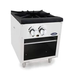 ATSP-18-1 Single Stock Pot Stove Natural Gas Stainless Steel Countertop Portable Commercial Gas Burner Range - 80,000 BTU